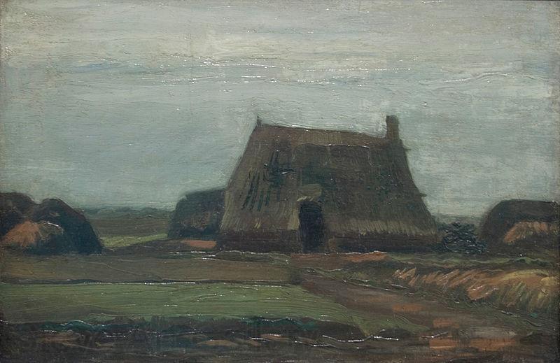 unknow artist vincent van gogh boederij met turfhopen 1883 Norge oil painting art